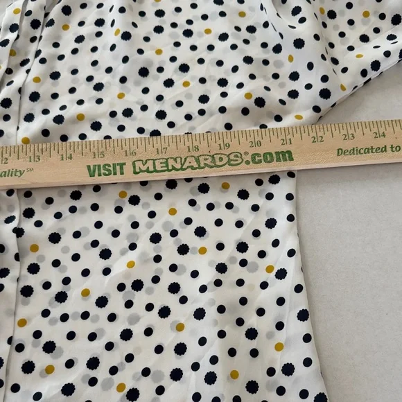 Ann Taylor Factory Polka Dot Blouse Size LP - Picture 10 of 15